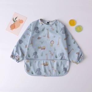 아기 어린이 유아 긴 소매 스카프 방수 아트 작업복 먹이 턱받이 앞치마 주머니 유아 소년 소녀 Burp Cloth Bandana Bibs