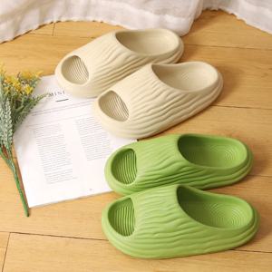 여성용 슈퍼 소프트 에바 두꺼운 플랫폼 슬라이드, 미니멀하고 편안한 실내 욕실 미끄럼 방지 슬리퍼, 여성용 슬리퍼