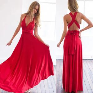 섹시한 여성 멀티 웨이 랩 컨버터블 Boho Maxi 클럽 레드 드레스 붕대 롱 드레스 파티 신부 들러리 인피니티 로브 Longue Femme