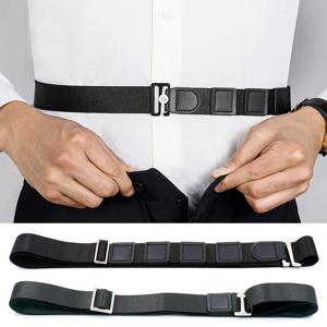 남성 여성을위한 검은 셔츠 스테이 벨트 조정 가능한 탄성 미끄럼 방지 주름 방지 셔츠 홀더 스트랩 잠금 벨트에 셔츠를 고정