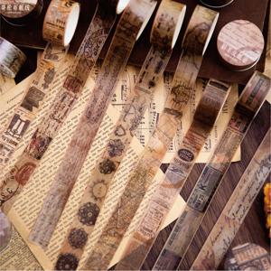 Journamm 18.5mm * 2m 정크 저널 용 레트로 Washi 테이프 DIY Scrapbooking 크리 에이 티브 편지지 장식 일기 마킹 접착 테이프