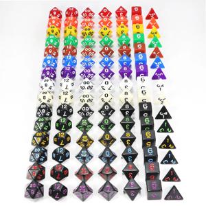 DND용 게임 큐브용 오지 고품질 주사위 세트 완벽한 마감 보드 게임에 사용 가능한 25가지 색상 DND RPG 게임