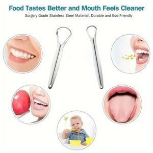 스테인레스 스틸 혀 1pc 스크레이퍼 혀 코팅 클리너 TongueCoating 브러시 청소 혀 코팅 제거 구취 OralCa