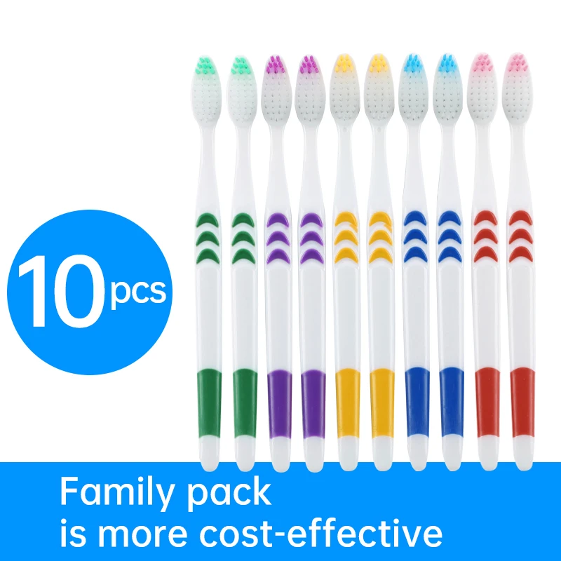 성인용 화이트 문 소프트 칫솔 세트, 여행, 가족 생활, 5가지 색상, 깊은 치아 청소, 구강 건강, 10개