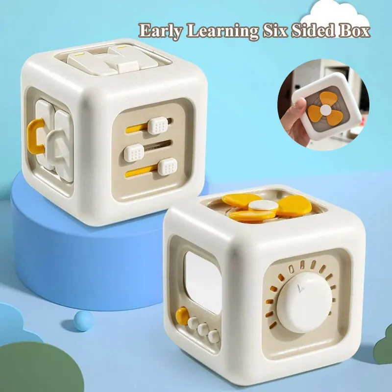 6면 상자 어린이 바쁜 매직 큐브 몬테소리 장난감 유아 교육 장난감 아기 할로윈 추수 감사절 크리스마스