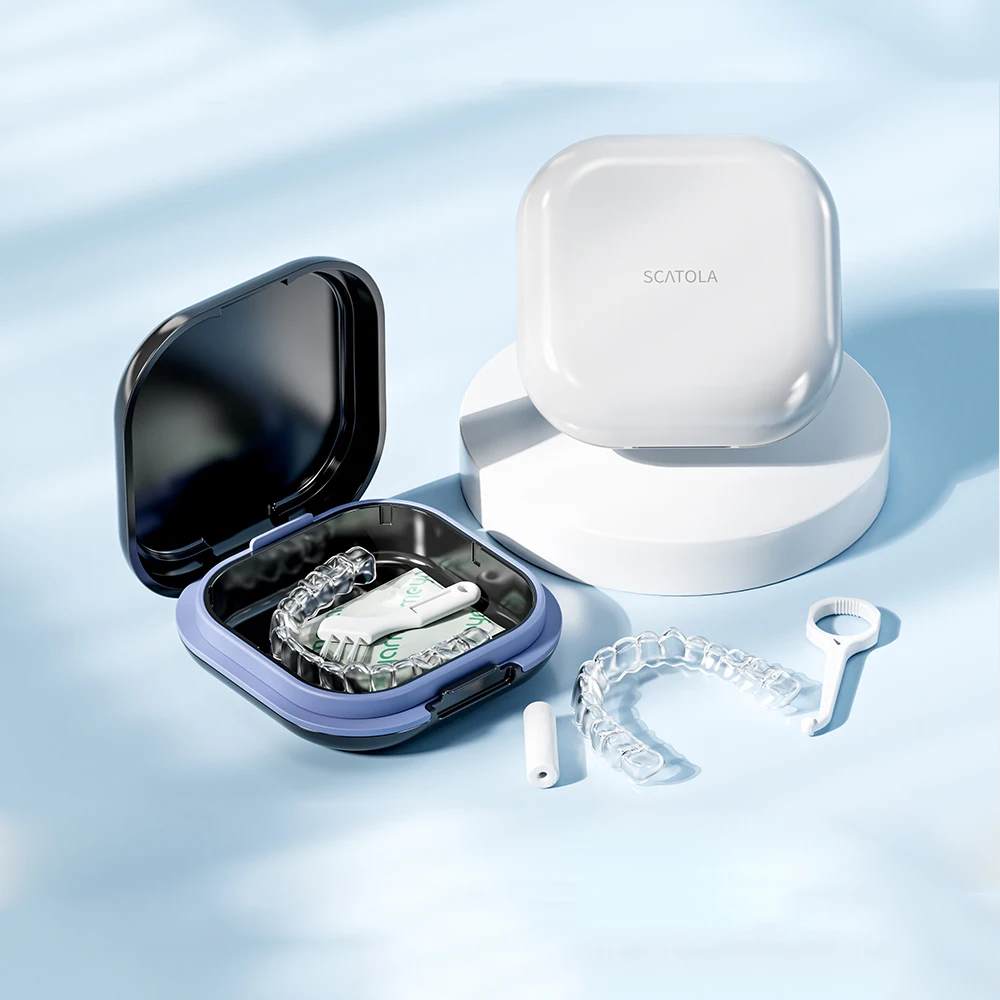 최신 치과 교정기 보관 상자 치열 교정 틀니 리테이너 컨테이너 구강 부분 치아 교정기 휴대용 상자