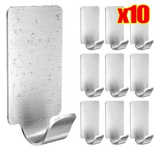 자체 접착식 후크 스테인리스 스틸 무거운 물건용 벽걸이 후크 욕실 정리용 수건걸이 다용도 주방 홀더 선반