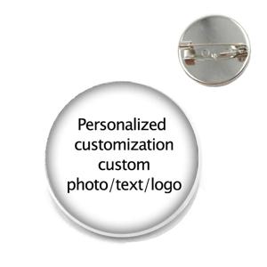 사용자 정의 브로치 배낭 배지 핀 개인화 된 사진 텍스트 로고 아기 패턴 유리 카보 숑 브로치 남성 여성 선물