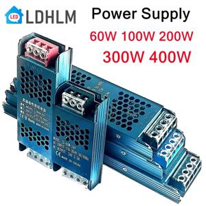 울트라 얇은 조명 변압기 DC12V/24V 전원 공급 장치 어댑터 5A 12A LED 스트립 스위치 드라이버 램프 60W 100W 200W 300W 400W