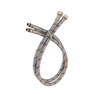 냉온수 믹서 수도꼭지 물 입구 파이프 스테인리스 스틸 수도꼭지 호스 G1/2 구경 호스 길이 60cm/100cm