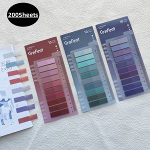 책 읽기 주석용 접착식 투명 스티커 메모, 메모장 책갈피, 메모 패드, 인덱스 탭, 200 시트