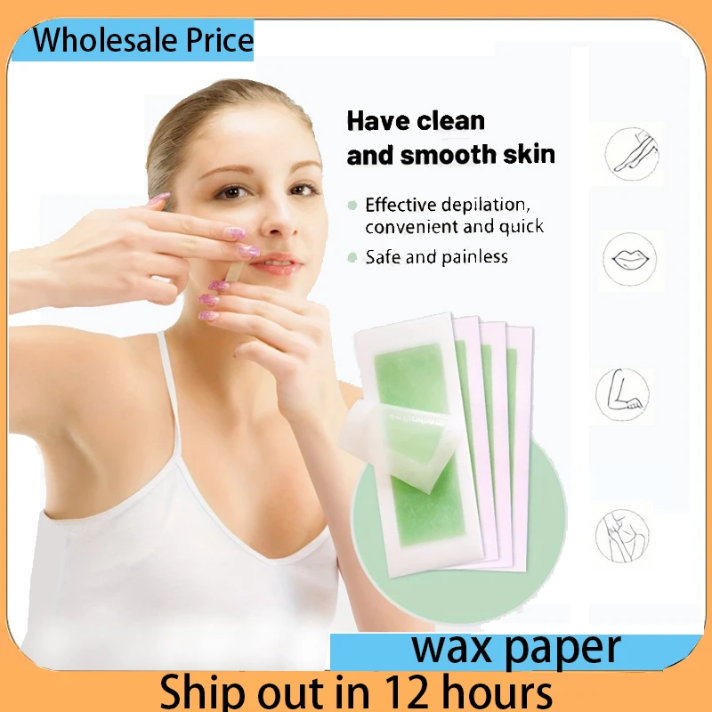 얼굴 왁스 스트립, 얼굴 털 제거, 빠르고 고통 없는 제모 키트 10개 양면 스트립(20개 단일 시트)