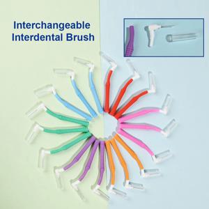 교체 가능한 치간 칫솔 먼지 커버 포함 치아 사이 청소 구강 관리 교정용 치실 L자형 치실