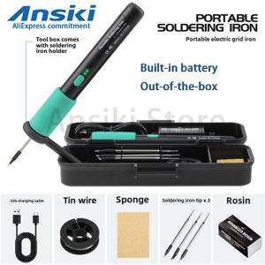C211 무선 납땜 인두 휴대용 5V 15W 내장 배터리, 3단계 온도 제어 무선 미니 납땜 도구