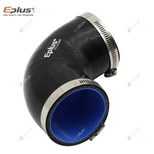 EPLUS 검정색 실리콘 호스 어댑터 커넥터 90도 범용 화염 방지 자동차 인터쿨러 터보 흡입 파이프 커플