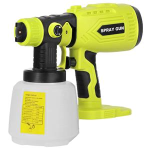 Ryobi 18V ONE+용 200W 무선 HVLP 페인트 분무기, 노즐 4개, 패턴 3개, 1000ML 컨테이너, 휴대용 스프레이 건(배터리 없음)