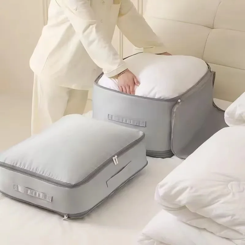헤비듀티 자가압축 수납백 - 옷, 담요 및 이불용 휴대용 정리함, 옷장 정리에 이상적