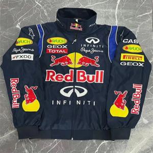 레드불 자수 레이싱 슈트, 오토바이 라이딩 재킷, 유럽 및 미국 스타일의 새로운 긴팔 두꺼운 재킷