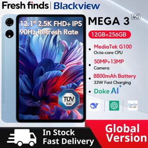 【월드 프리미어】Blackview MEGA 3 태블릿 12.1인치 2.5K 90Hz 디스플레이 안드로이드 15 12GB 256GB 8800mAh 33W 고속 충전 50MP 카메라 패드
