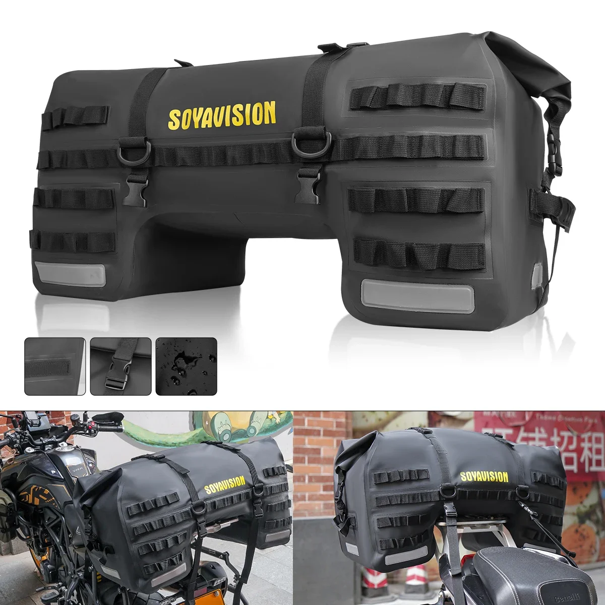 방수 오토바이 뒷좌석 가방 여행 수하물 가방 20L 80L 100L 오토바이 Powersports 테일 가방 Panniers 승마 헬멧 가방