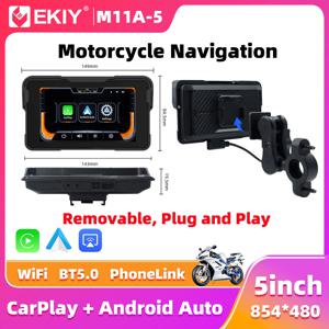 EKIY 5.0 인치 무선 CarPlay 모토 안드로이드 자동 휴대용 디지털 오토바이 대시 보드 GPS 오토바이 네비게이션 디스플레이 화면