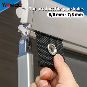 4Pcs S 모양의 캠핑 천막 후크 클립 내구성 RV 텐트 행거 구멍이있는 라이트 행거 실용 캐러밴 Camperb 액세서리