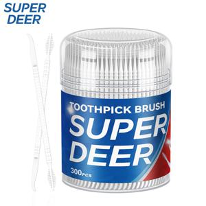 300 PCs 박스형 이쑤시개 브러시 플라스틱 이쑤시개 일회용 가정용 치간 칫솔 치아 치실 따기