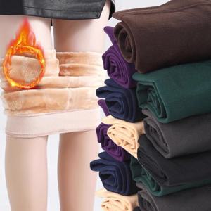 다채로운 양털 안감 스타킹 겨울 여성 열 팬티 스타킹 여성 팬티 폴라 스킨 블랙 효과 스타킹 열 레깅스