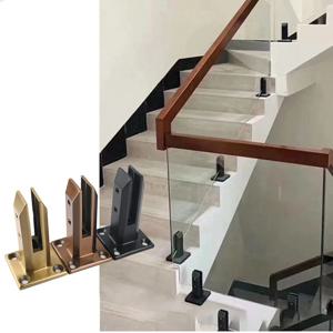 유리 계단 난간 고정 클립 304 두꺼운 스테인레스 스틸 비 천공 가드 레일 풀 바닥 고정 유리 클립