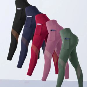 1PCS 여성용 메쉬 스플 라이스 요가 바지 쉐이핑 레깅스 하이 웨이스트 Tummy Control Lift Hips Running Workout Activewear Pants