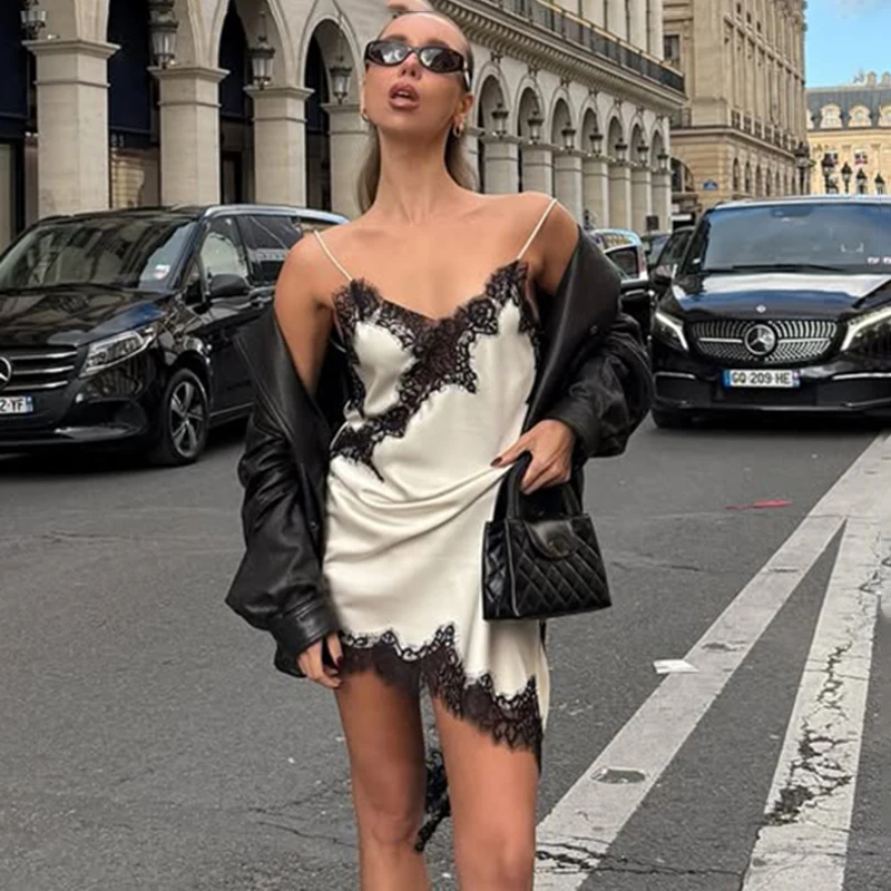 토르노바 레이스 미니 스파게티 스트랩 드레스 여성용 백리스 슬릿 섹시 드레스 이브닝 파티 바디콘 여성 우아한 드레스 하이 웨이스트