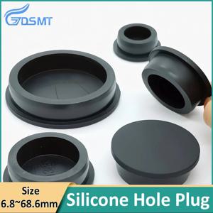 검정색 T자형 실리콘 플러그 고무 구멍 커버 방진 밀봉, 충격 흡수 발 패드 A-6.8mm~68.6mm