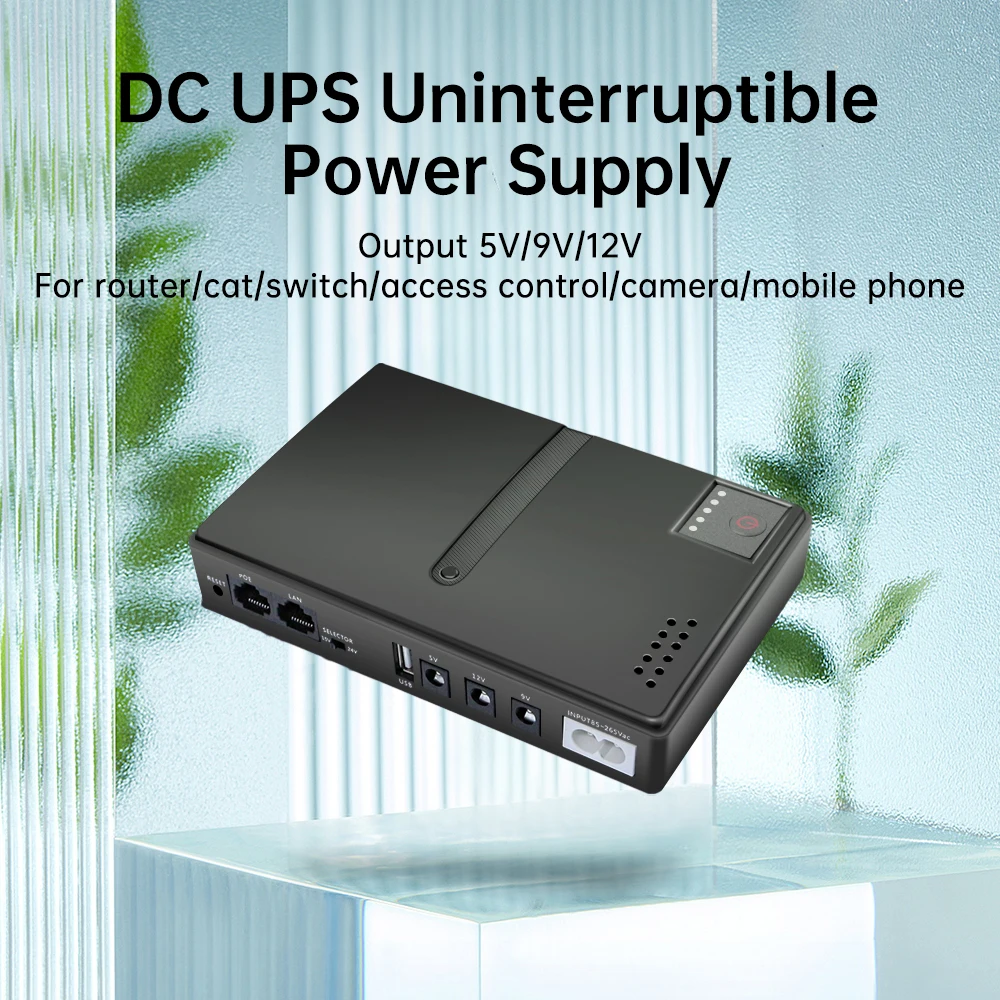AC85-265V DC1018L 라우터 5V 9V12V 광섬유 모뎀 모니터링 백업 UPS 무정전 전원 공급 장치 18650 리튬 배터리용