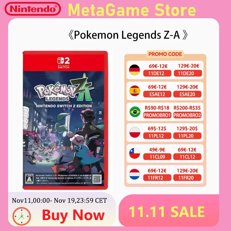 전설의 포켓몬: Z-A 스위치 2 에디션 스페인어 버전 닌텐도 스위치 2용 실제 게임, 유럽 보증 포함, 실시간 기능 탑재