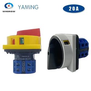 660V 20A 패드락 로터리 캠 스위치, 대형 플레이트, OFF-ON 2단계, 4극, 8단자, 메인 셀렉터, 비상 정지 스위치 LW26-20/2GS