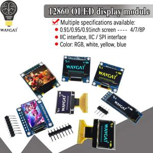 흰색 노란색 파란색 4핀 7핀 128X64 OLED LCD LED TFT 디스플레이 모듈 아두이노용 0.91 0.95 0.96 I2C IIC 시리얼 새 정품