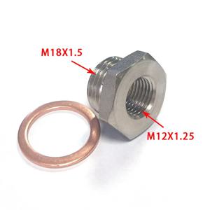 배기 O2 산소 센서 스페이서 리듀서 어댑터 M18 X 1.5mm에서 M12 X 1.25mm로