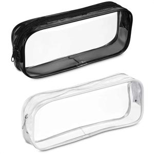 투명 연필 케이스 지퍼 간단한 스타일 펜 파우치 학생을위한 대용량 펜 가방 학교 및 사무용품 용품