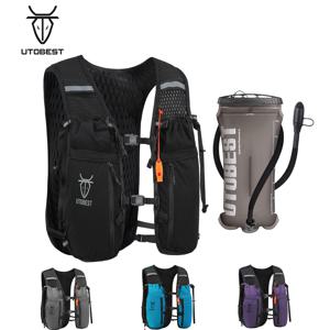 UTOBEST 트레일 러닝 배낭, 10L 초경량 수분 공급 조끼, 2L 물 주머니 포함, 야외 하이킹 사이클링 마라톤