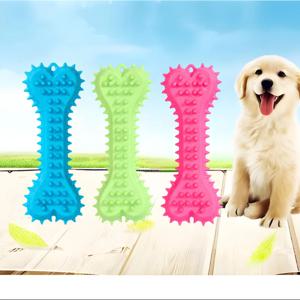 1PC 애완 동물 씹는 장난감 부드러운 고무 물린 저항 뼈 모양 치아 작은 개 훈련을위한 씹는 장난감 연삭 애완 동물 용품 브러시