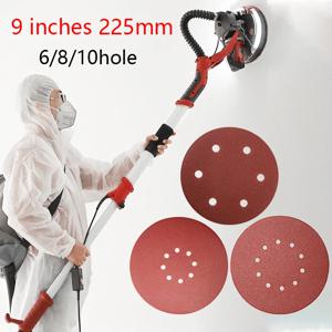 225mm 6/8/10 홀 벽 샌더 샌드페이퍼 금속 그라인딩 디스크 연마 연마 플랫 40-60-80-100-120-2000Grit 9 인치 샌딩 도구