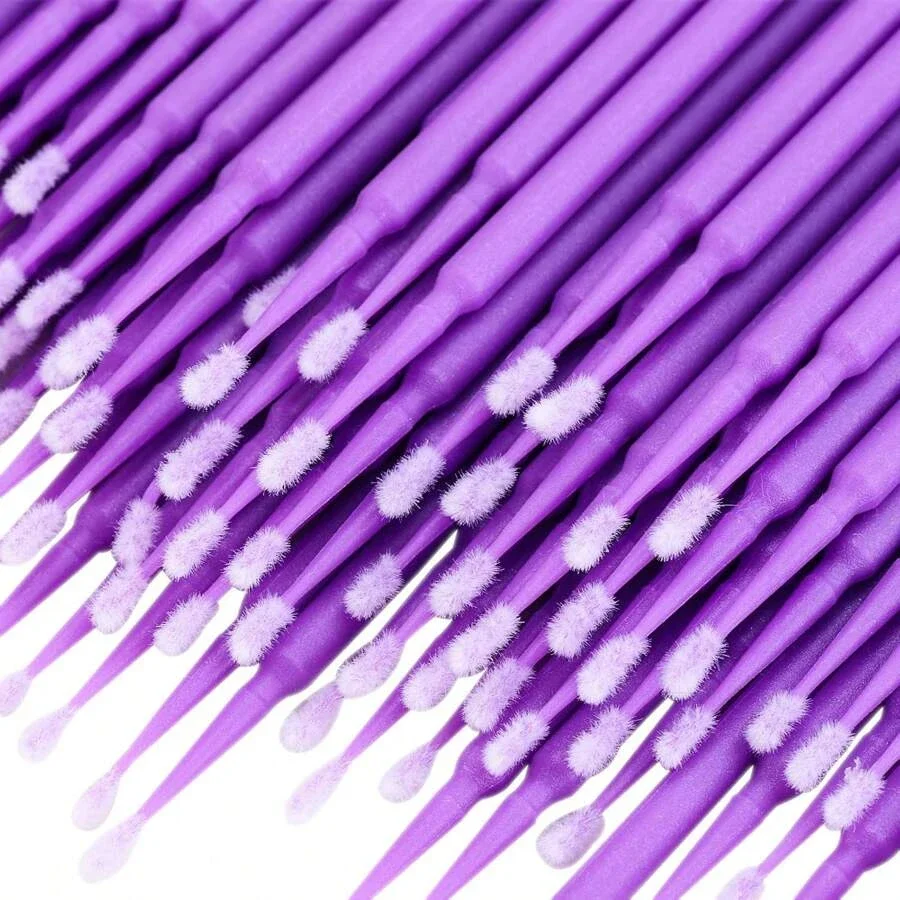 100pcs 마이크로 속눈썹 애플리케이터 브러쉬 정확한 적용을위한 일회용 메이크업 면봉 립스틱 화장품 액세서리