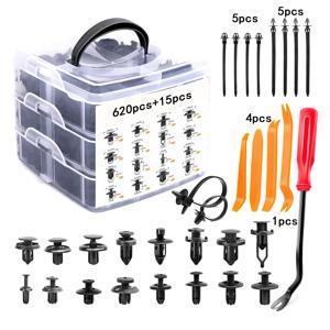 620Pcs 자동차 패스너 클립 혼합 자동차 패스너 도어 트림 패널 자동 범퍼 리벳 리테이너 푸시 엔진 커버 펜더 클립