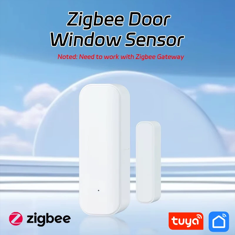ZigBee 스마트 도어 윈도우 센서 Tuya 자기 탐지기 보안 보호 열림 닫힘 알람 앱 원격은 Alexa Google과 함께 작동합니다.