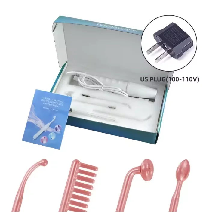 피부 관리용 마사지 완드 네온 페이셜, 여드름 피부 재생, 주름 개선 레드 고주파 전기치료 미용기기