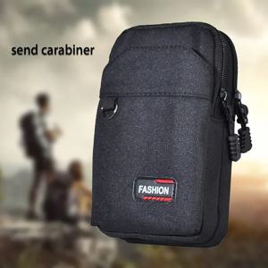 이중 레이어 전술 허리 가방 블랙 아웃도어 폰 파우치 남성용 캠핑 사냥 액세서리