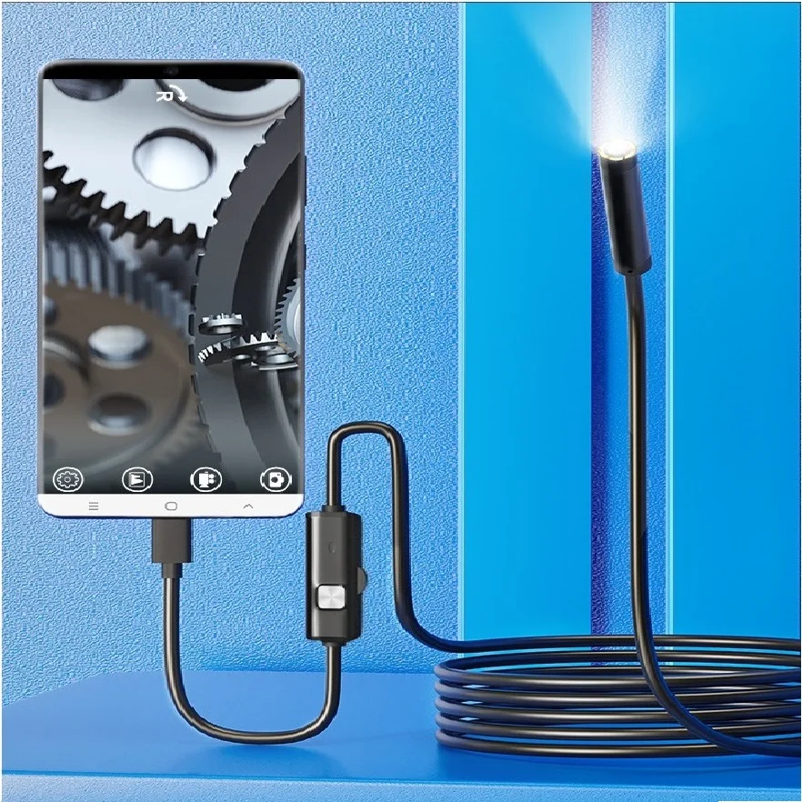 빛이 있는 USB 내시경 검사 카메라, 반강체 뱀 카메라가 있는 내시경, Type-c용 방수 USB 검사 카메라