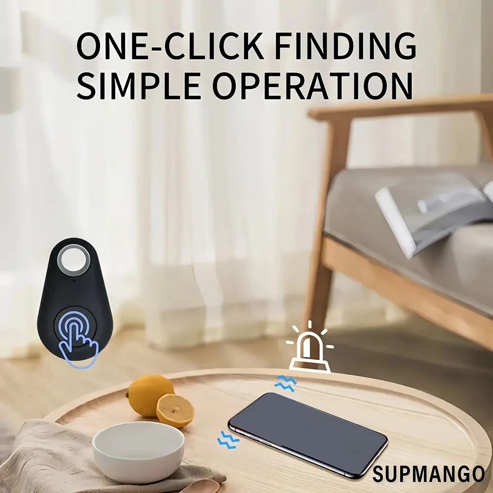 미니 GPS 블루투스 50 트래커 분실 방지 장치 원형 스마트 로케이터 애완동물 어린이 가방 지갑 추적기