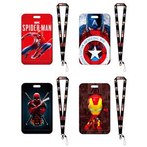 너무 멋지다! 슈퍼히어로 ID 카드 홀더 랜야드 남성용 신분증 홀더 목걸이 여성용 배지 홀더 열쇠고리 도어 카드용