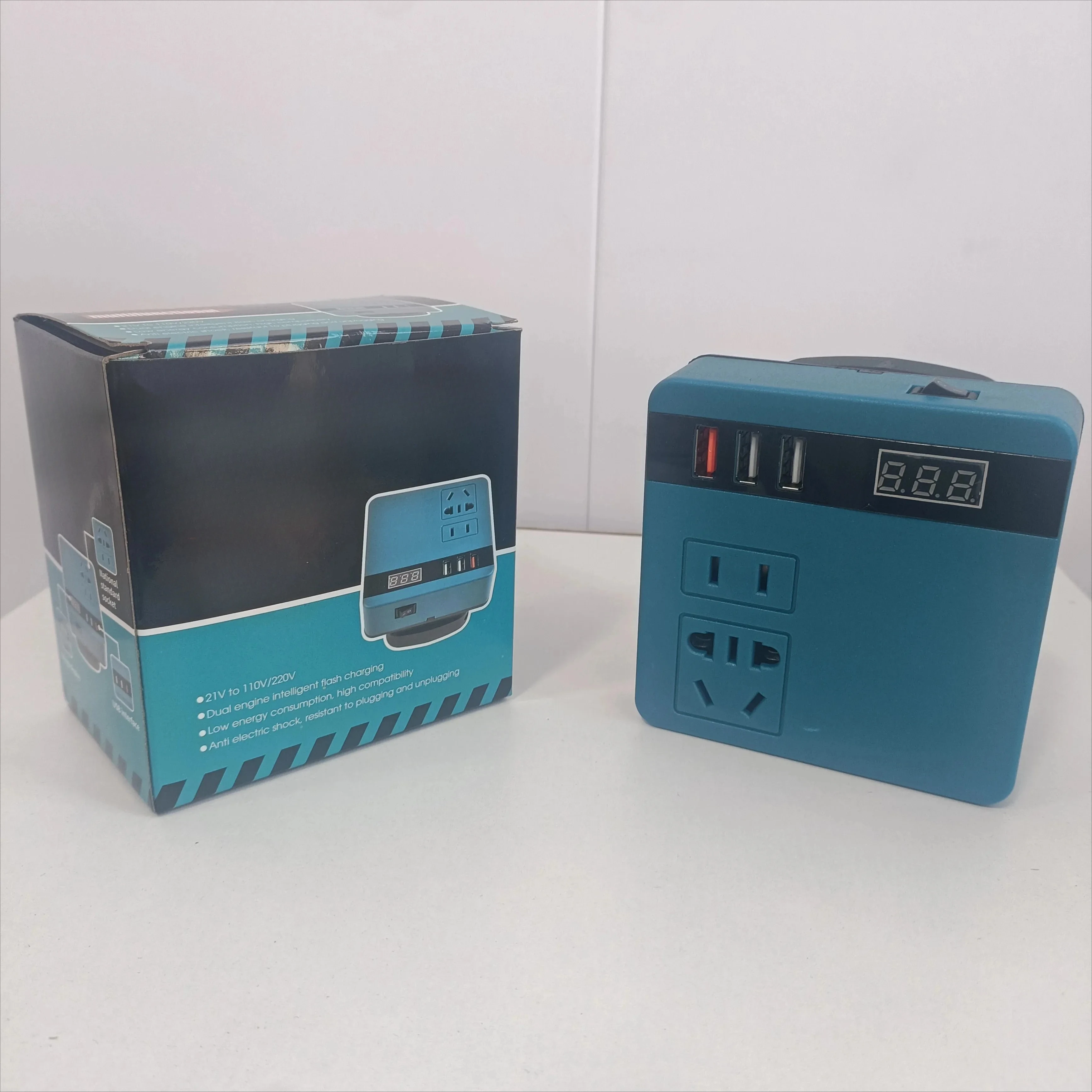 리튬 배터리 인버터 전원 은행, AC220V/DC5V/21V 야외 가정용 다기능 지능형 변압기 전기 도구